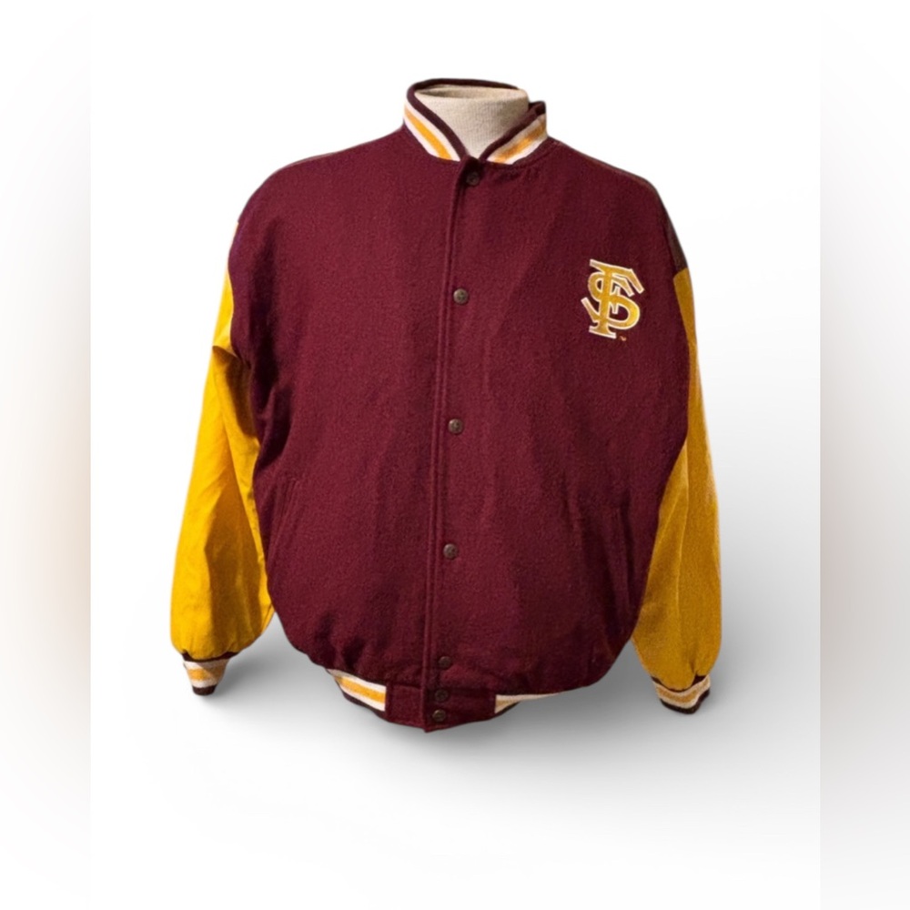 Steve & Barry's Vintage 90’s FSU Florida State Varsity Jacket Maroon and Yellow